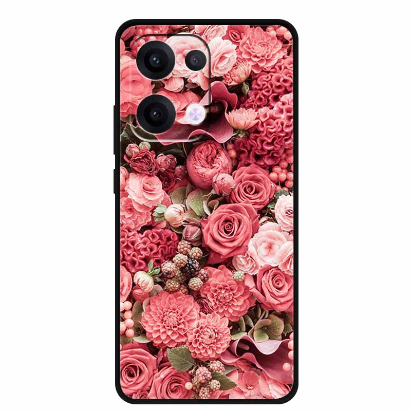 For Oppo Reno13 5G Case Soft TPU Cute Cartoon Silicon Back Cover for Oppo Reno 13 Pro Phone Cases Reno13Pro 13Pro 5G Black Shell