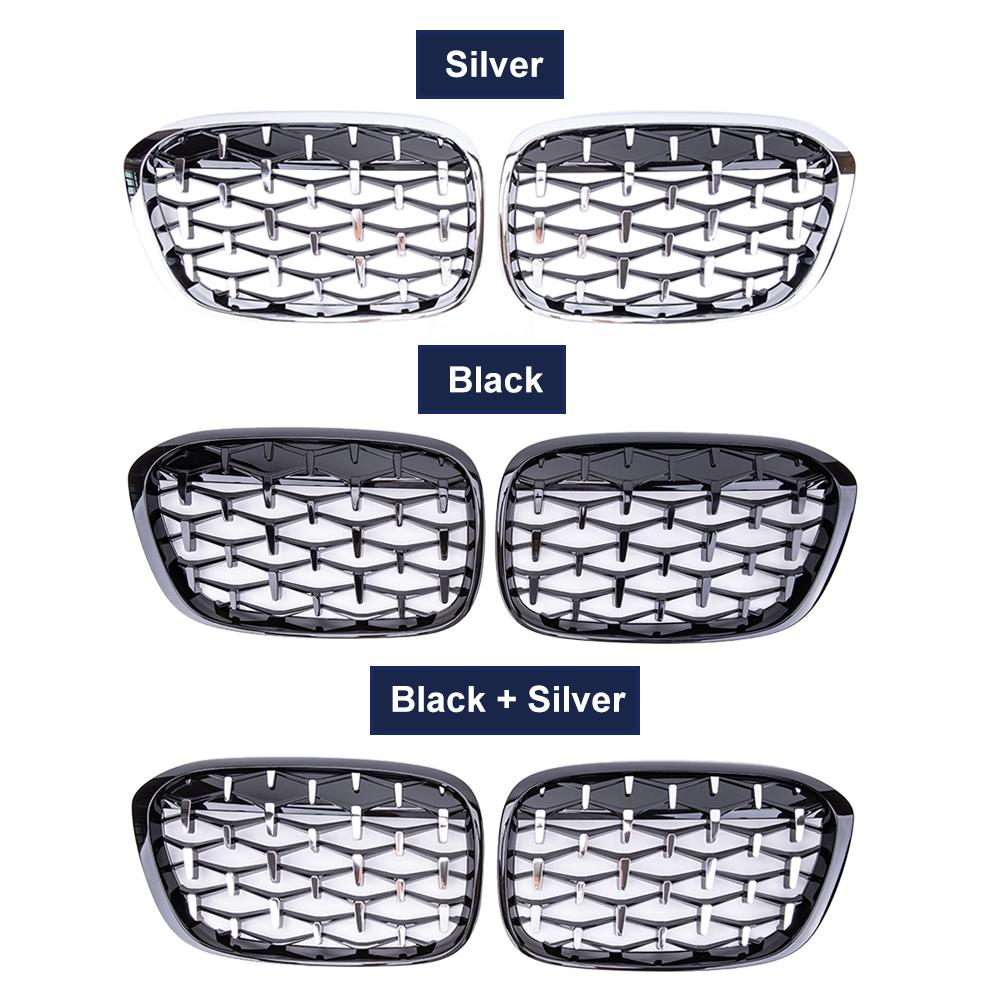 Car Front Bumper Grill Diamond Racing Grille Meteor Style For BMW X1 F48 F49 2016 2017 2018 Meteor Style Grills Car