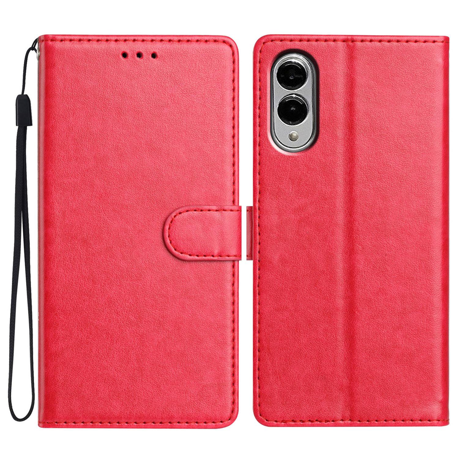 

For Samsung Galaxy S25 Edge Leather Case Wallet Stand Phone Cover with Handy Strap Rose