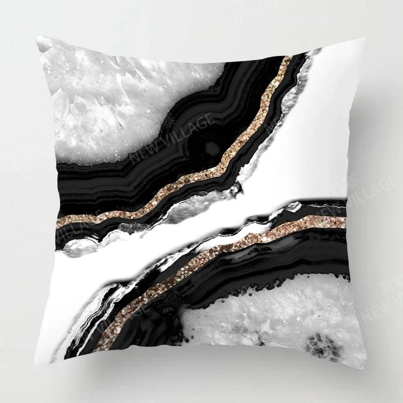 Abstrakcyjny Wzór Osobowości Czarny Marmur Poszewka na Poduszkę Dekoracja Domu Poszewka na Poduszkę Dekoracyjną Dekoracja Sofy w Salonie