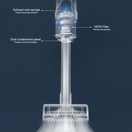 Cordless Vacuum Cleaner with Powerful Motor Strong Suction Low Noise Rechargeable Handheld Vacuum Cleaner Dust Remover