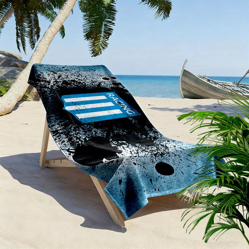 Racing Club Print Beach Towel, Large Soft Quick Dry Towel for Beach Camping Swimming