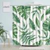Tropical Monstera Palm Leaves Shower Curtains Watercolor Banana Leaf Green Plants Bath Curtain Waterproof Fabric Bathroom Decor