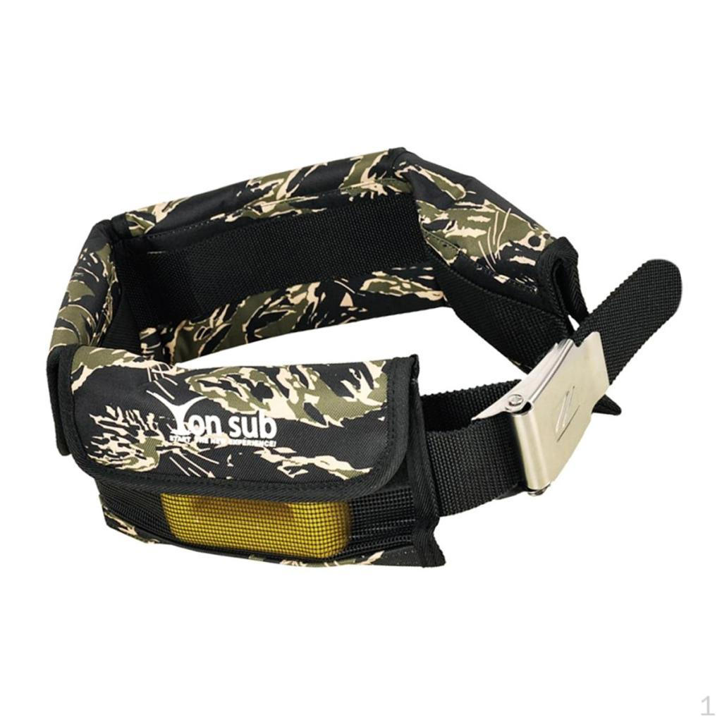 Сверхмощный пояс для дайвинга и подводного плавания, поясной ремень с пряжкой из нержавеющей стали и карманами Camouflage