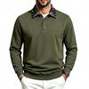 Men Patchwork Collar Sweatshirt Long Sleeve Button Pullover Tops Autumn Winter Casual Loose Fit Men's Sweatshirts Daily Male Clothing