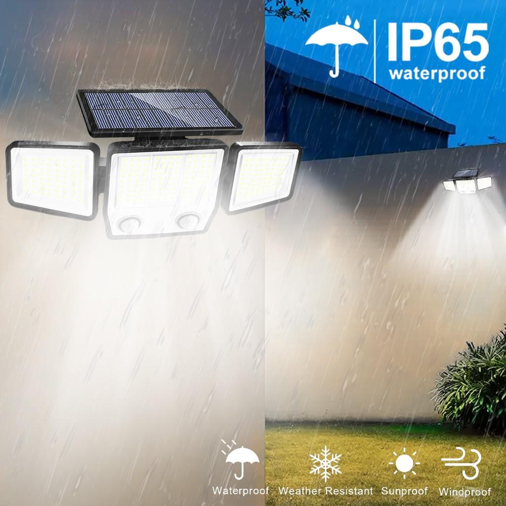 Solar Motion Sensor Outdoor Lights Waterproof 3 Heads 236/223LED Solar Security Lights Waterproof Wall Light Yard Garage Patio
