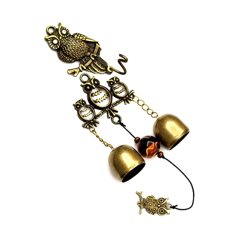 Owl Shaped Doorbell Pendant Metal Decor Door Decoration Retro Style for Home Entrance