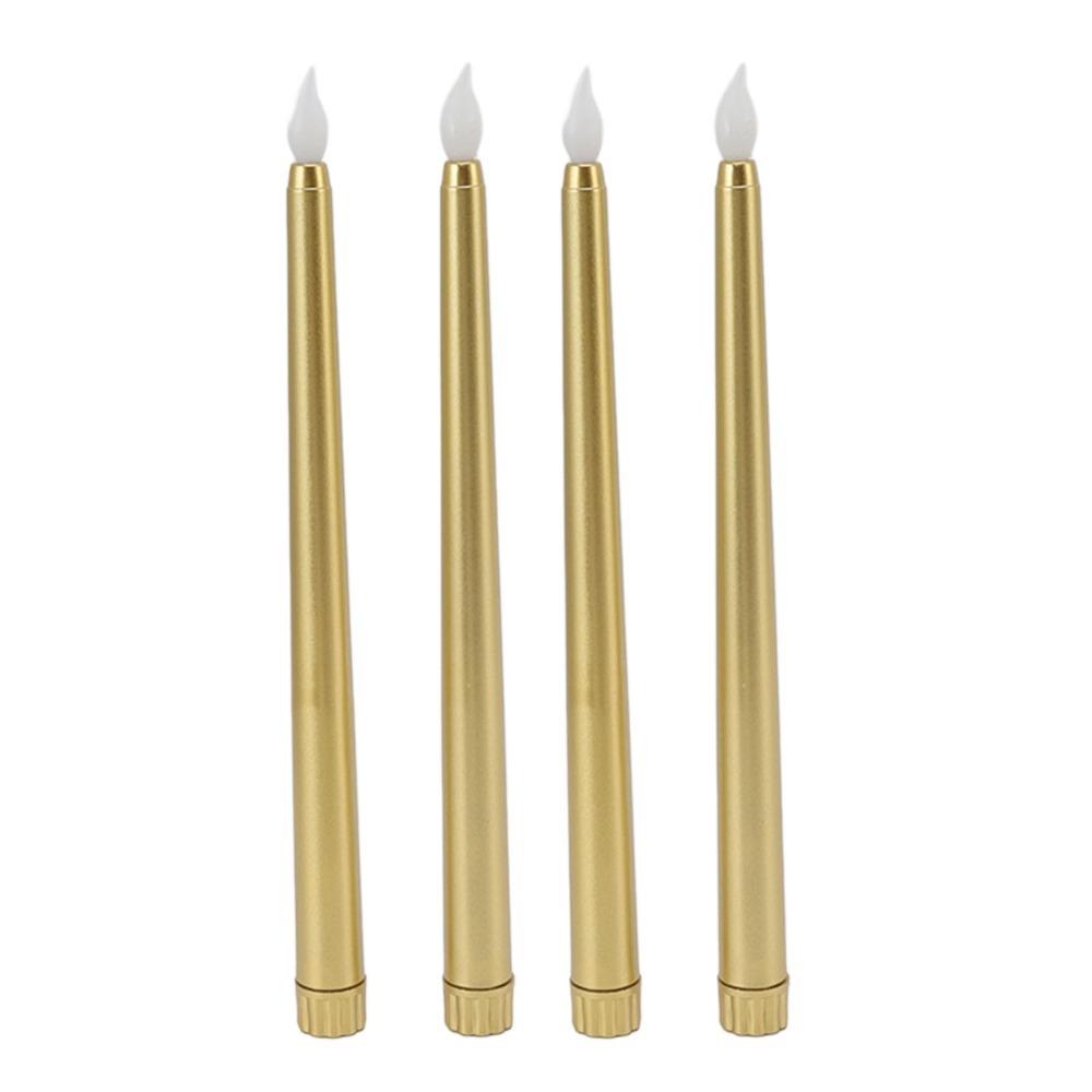 4 Pcs Warm Light Taper Candles Battery Powered LED Candle Sticks Candle Lights Christmas Decor