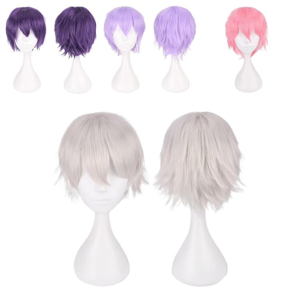 Cos Short Black Cosplay Wig With High Temperature Silk For Anime Costumes