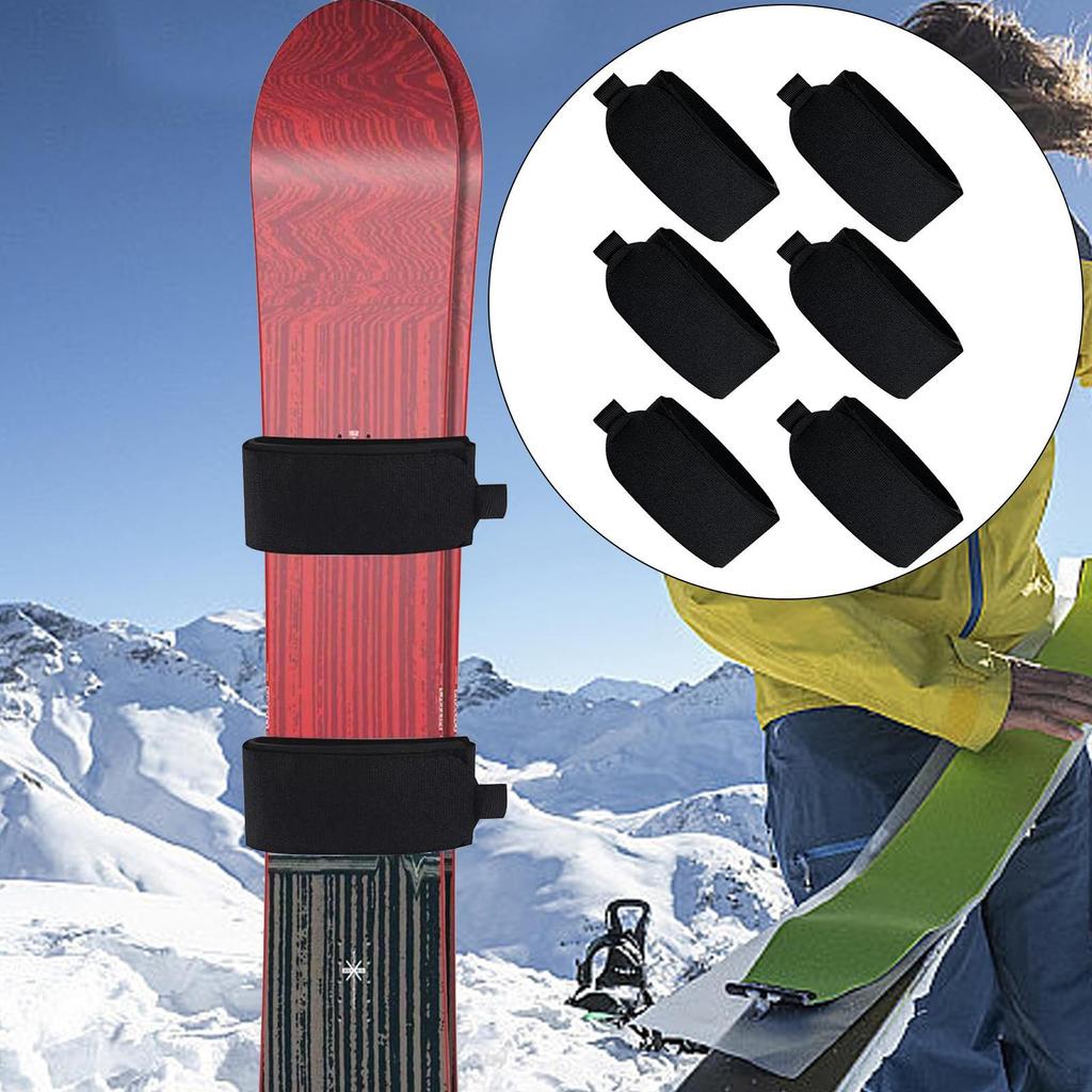 6 Pack of Ski Straps for Binding and Carrying Equipment