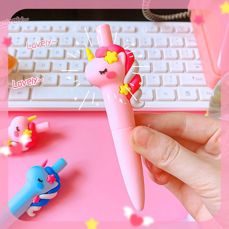 Kawaii stationery Aesthetic stationery items Office accessories cute Unicorns ballpoint pens Portable Mini gel pen Pocket pen