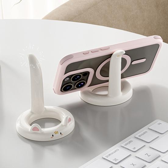 Suporte para Celular Gatinho Fofo Suporte de Telefone Mãos Livres Criativo Mini Suporte de Celular para Mesa para Visualização Horizontal Vertical