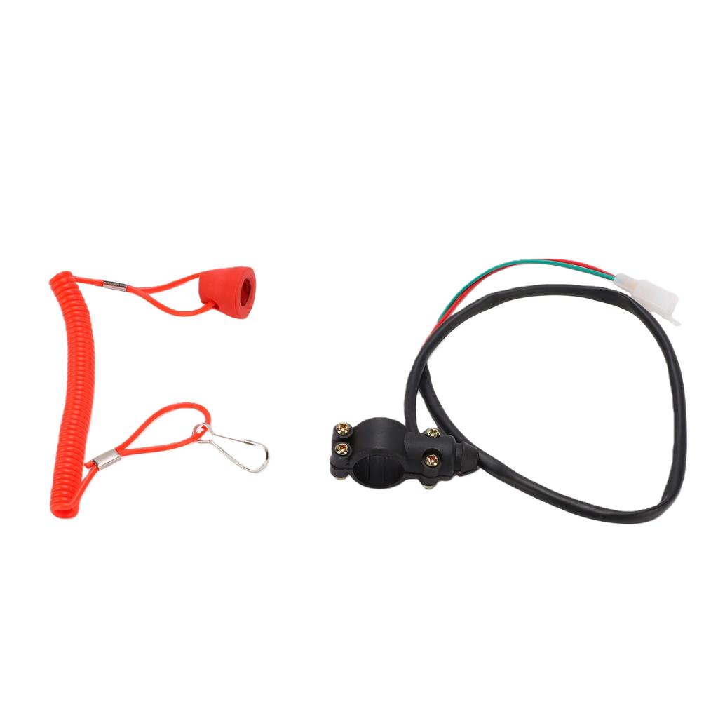 Boat Engine Kill Stop Switch with Safety Tether Lanyard For 22mm Handlebar Motorcycles Dirt Bike ATVs UTVs Outboard