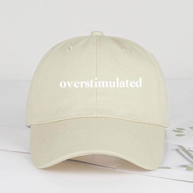 Überstimuliert Bedruckte Baseballkappe mit weichem Schirm: Leicht, Atmungsaktiv, Trendig, Unisex, Lässig, Perfekt Für Frühling Und Sommer white