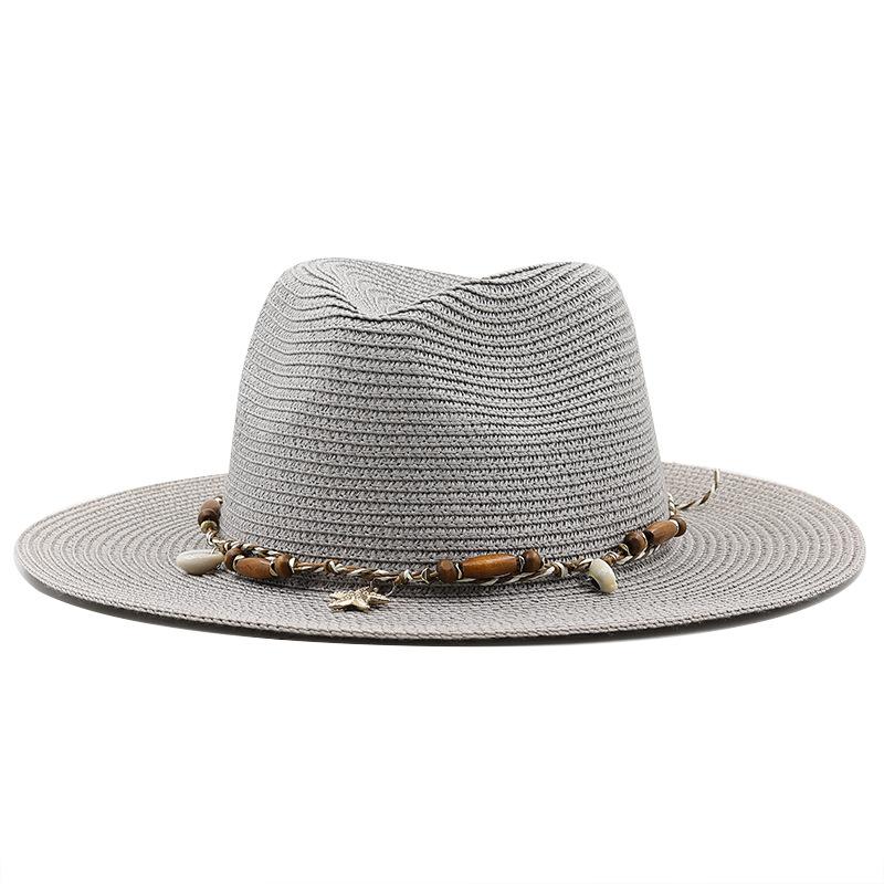 Summer New Fashion Casual Panama Straw Hat Outdoor Beach Visor Women's Sun Hat
