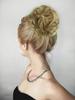 ALAN EATON Claw Clip Messy Bun Hair Piece for Women BLonde Synthetic Wavy Curly Ponytail Hairpiece for Daily Wear Multi-color Option 10 Inch