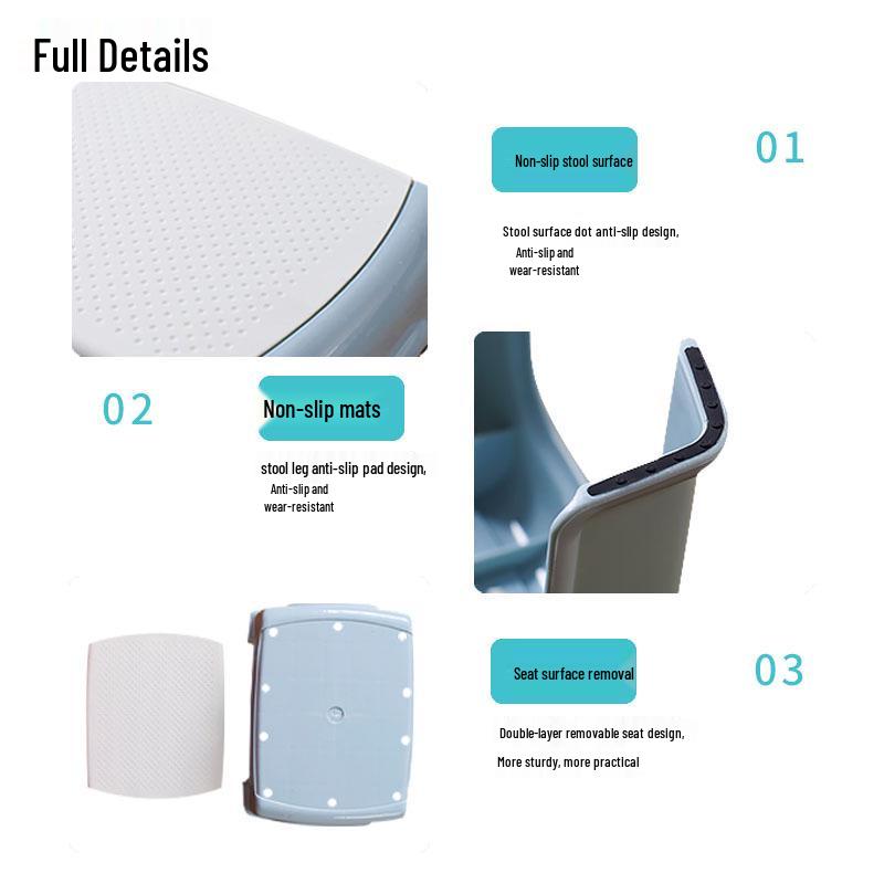 Plastic Stool for Kitchen, Living Room, Bathroom, or Kids' Room - Versatile and Sturdy for Household Use