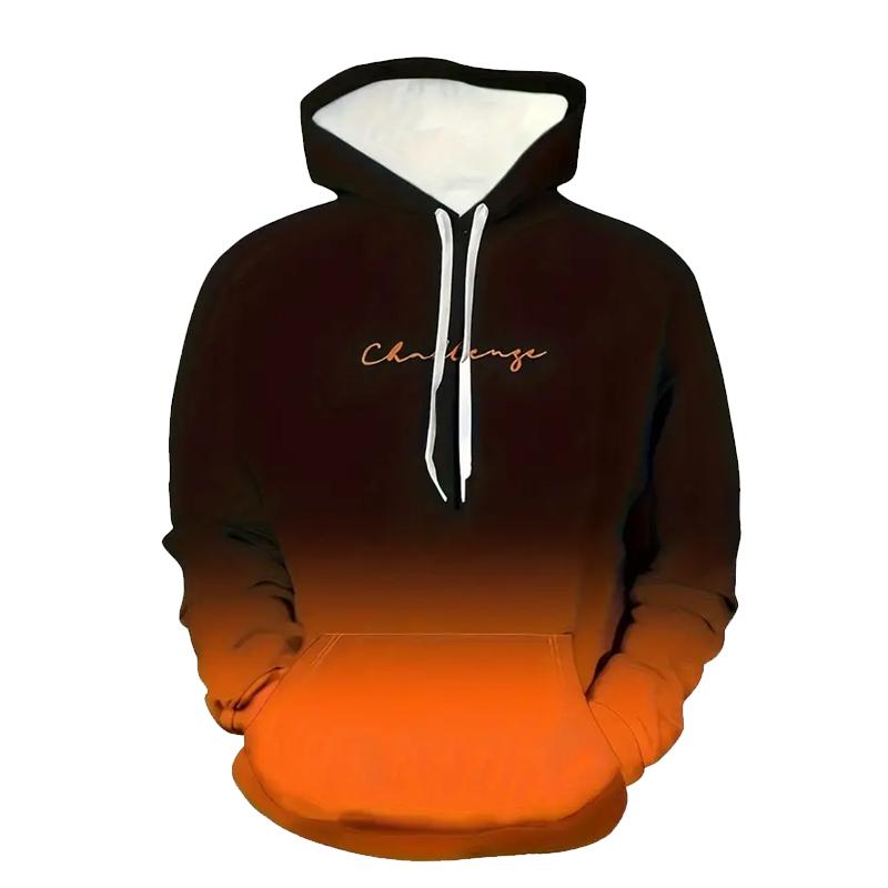 

Толстовки с капюшоном с буквенным принтом для мужчин, осень-зима, с 3D-цифровым принтом и градиентными цветами, мужские повседневные толстовки с капюшоном 4XL оранжевый