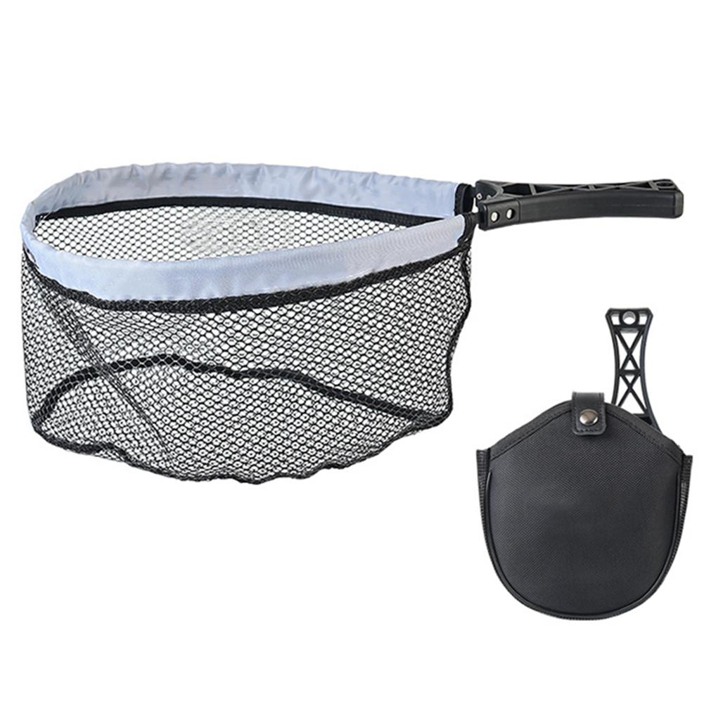 Foldable Landing Net with Non-Slip Handle Trout Net with Tackle Bag Minnow Net Outdoor Stream Fishing Tools Accessory