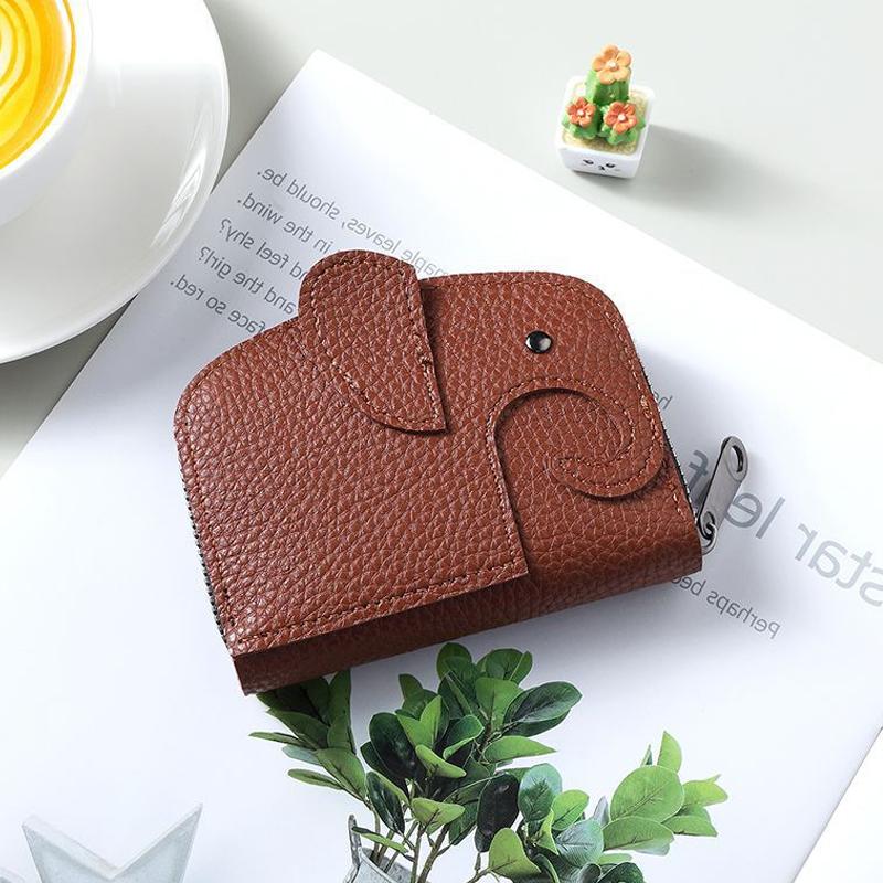 Pu Leather Elephant Money Bag Women Coin Purse With Key Ring Multifunctional Zipper Storage Bags Key Case