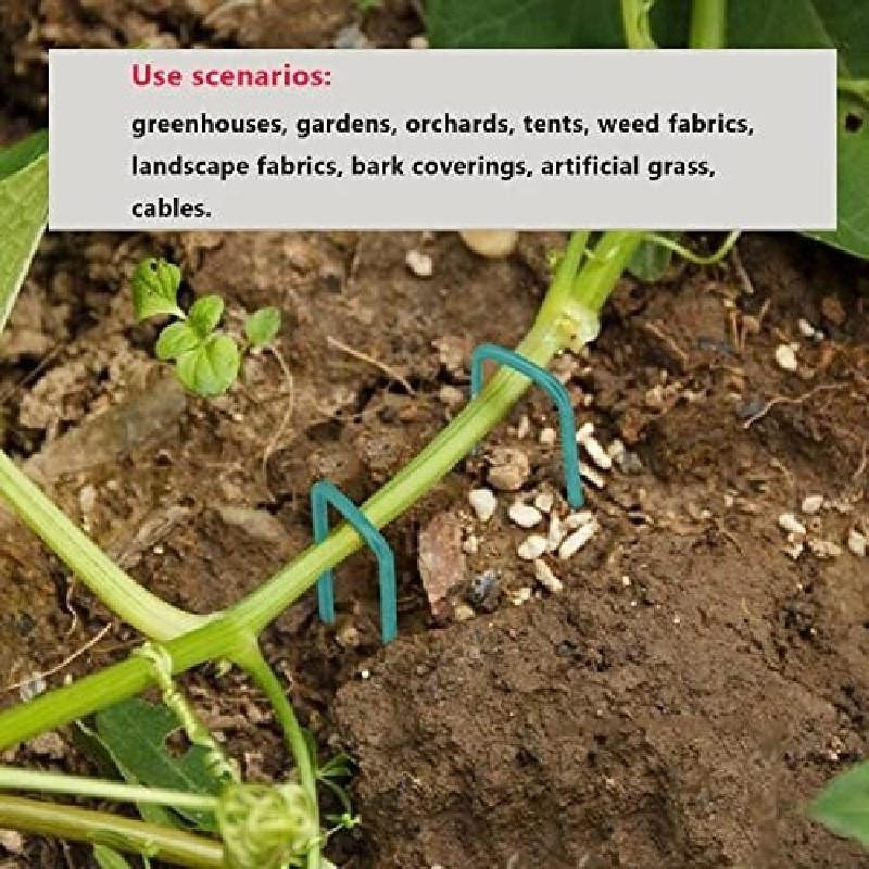 Shaped U Nail Pins Metal Fixed Plant Lawn Garden Pegs Stake Robust Netting