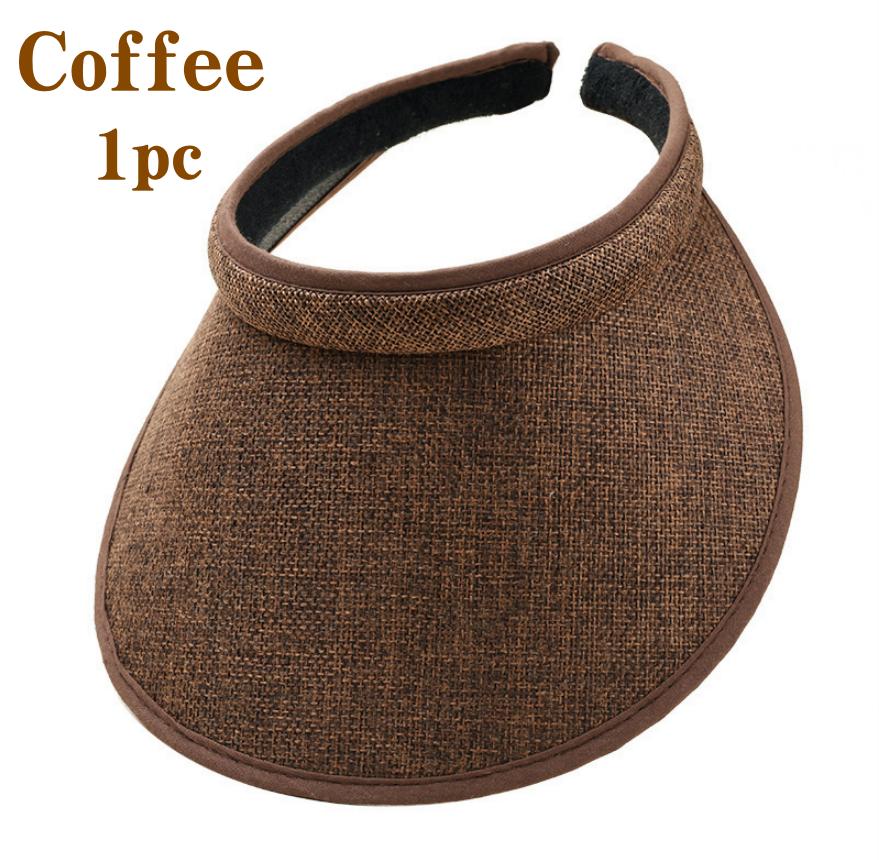 1/4pc Women's Summer Empty Top Sun Hat Solid Color Multifunctional and Simple Wide Brim UV Protection Breathable Sun Visor Caps