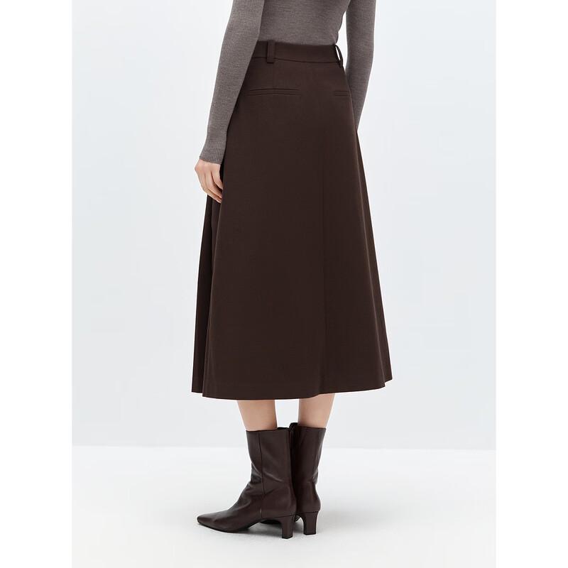 PEACEBIRD Women's Pleated A-Line Midi Skirt
