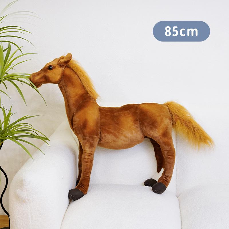 28-70cm New Simulation Horse Plush Toy Stuffed Lifelike Animal Dolls Birthday Gift Home Decoration
