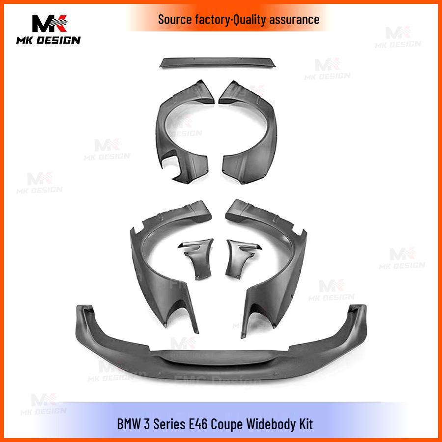 

BMW E46 3 Series Coupe Widebody Kit: Front Lip, Tail Wing, Fender Accessories