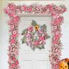 Fall Maple Leaves Garland Hanging Artificial Autumn Garland  Pink Maple Pumpkin Fall Wreath for  Halloween Thanksgiving Decor