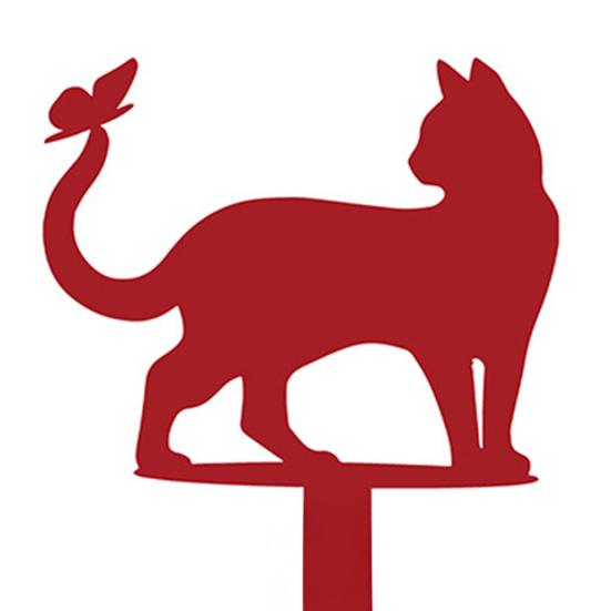 Decoração de Bandeira para Caixa de Correio Gato Borboleta Yousheng Ferro Resistente às Intempéries Suporte para Caixa de Correio de Jardim Gramado Gato Oco Sinal Decorativo Substituição