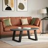 Vidaxl Coffee Table Legs, 2 Pcs, Black, 70X(42-43) Cm, Steel