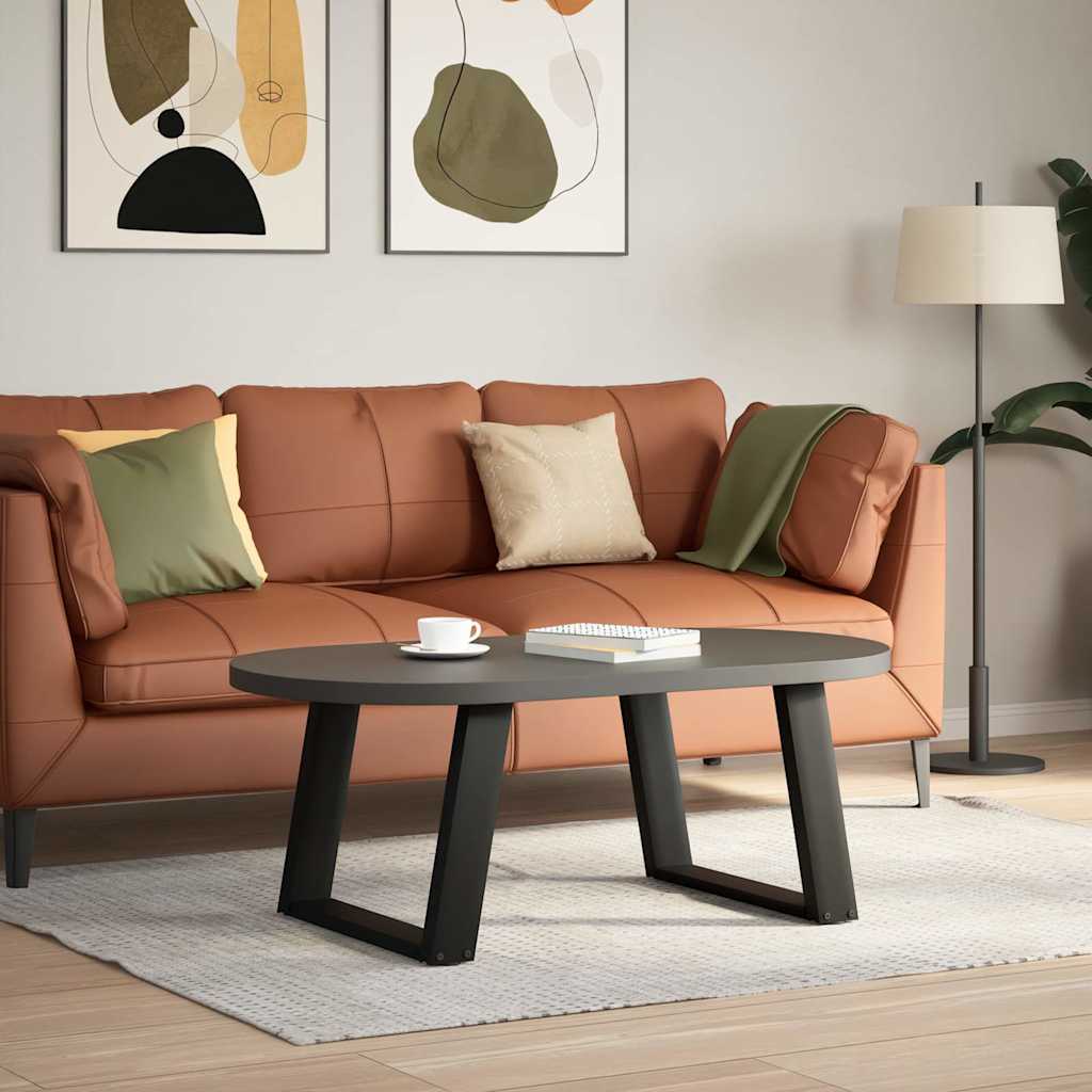 Vidaxl Coffee Table Legs, 2 Pcs, Black, 70X(42-43) Cm, Steel