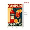 Vintage Campari Metal Tin Sign 8x12 Inch Retro Bar Decor Wall Art