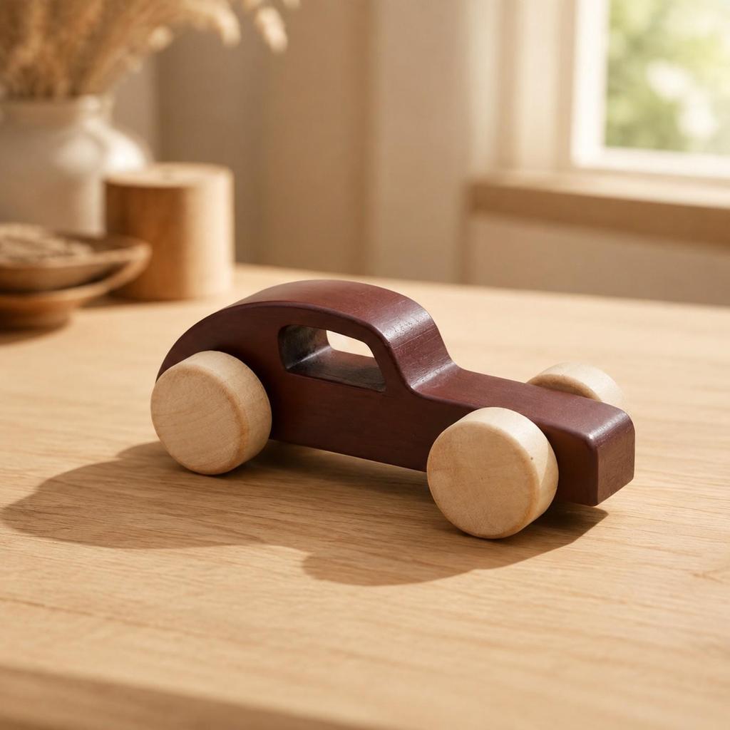 Wooden Toy Car Educational Inertia-Driven Hands-on for Children Aged