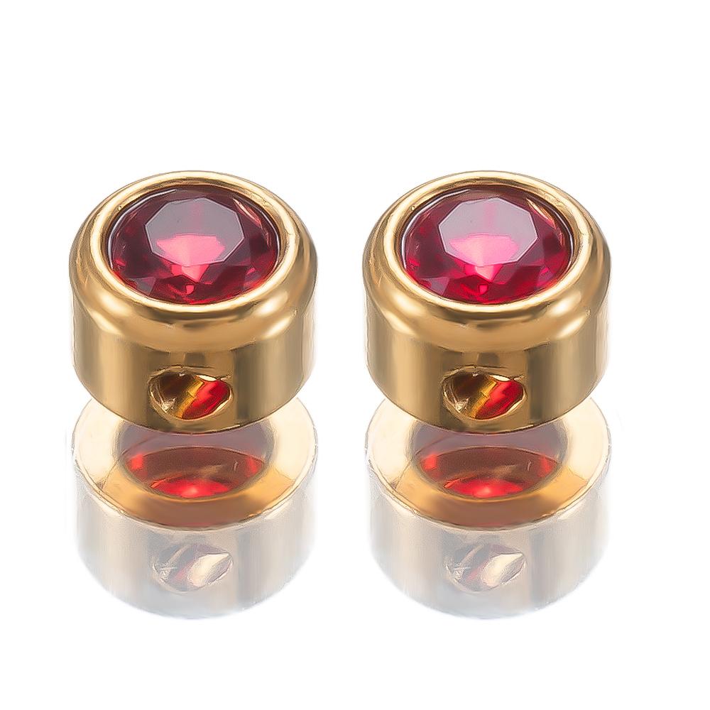 10pcs Stainless Steel Glass Charms Jewelry Making 6mm Colorful Glass Bead Pendants with Hole for DIY Necklace Bracelet Earrings