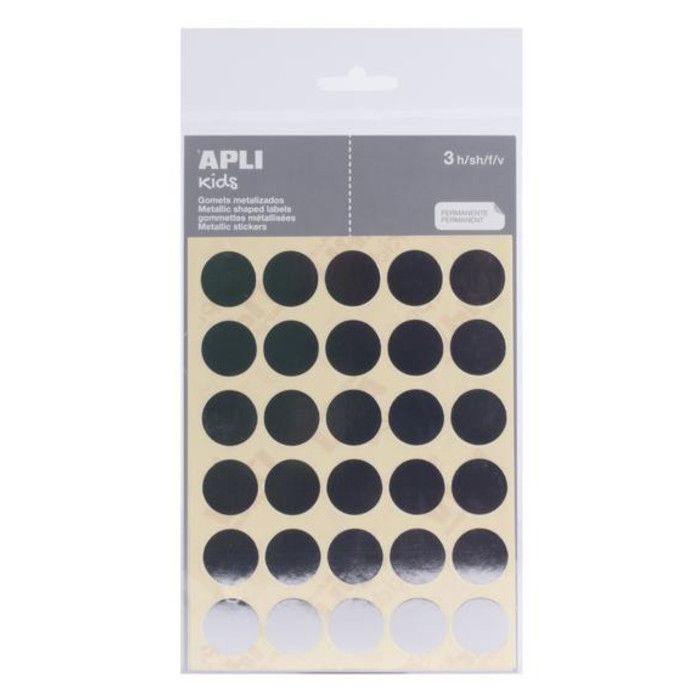 Gommettes métallisées Rond Ø20mm Argenté x 90