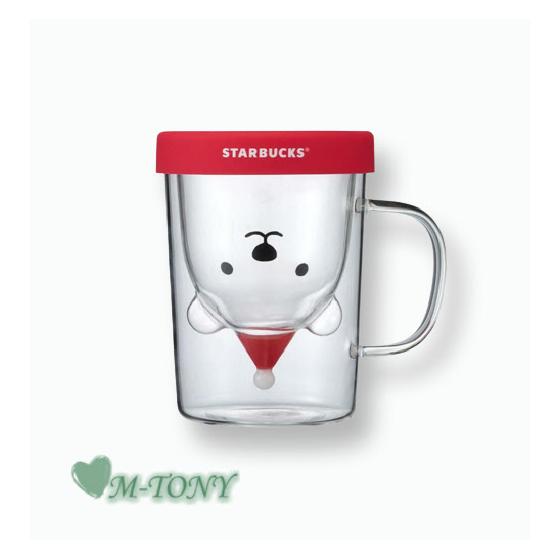 Starbucks Starbucks Holiday 2021 Heat Resistant Glass Mug Polar Bear Face Santa 296ml  Starbucks/Tumbler/Starbucks Tumbler/Starbucks