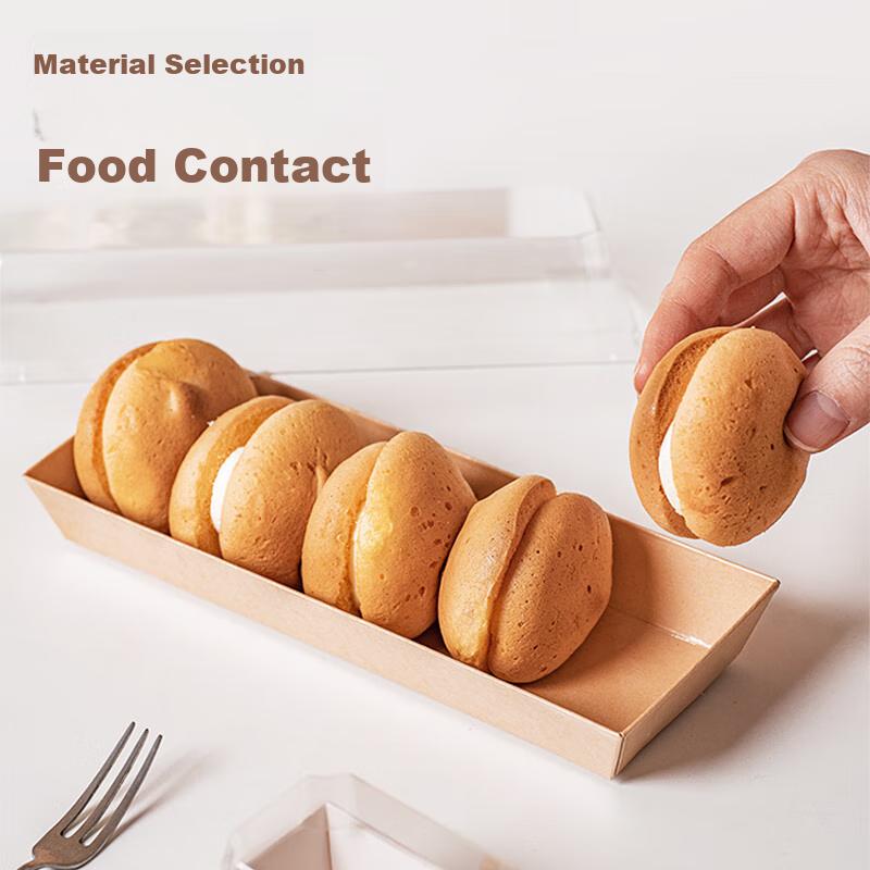 Edo Mooncake Packaging Boxes, Rectangular Towel Roll Cake Box, Meat Floss Pastry Box, Kraft Paper Packaging Box, Pastry Case, 100 Pieces