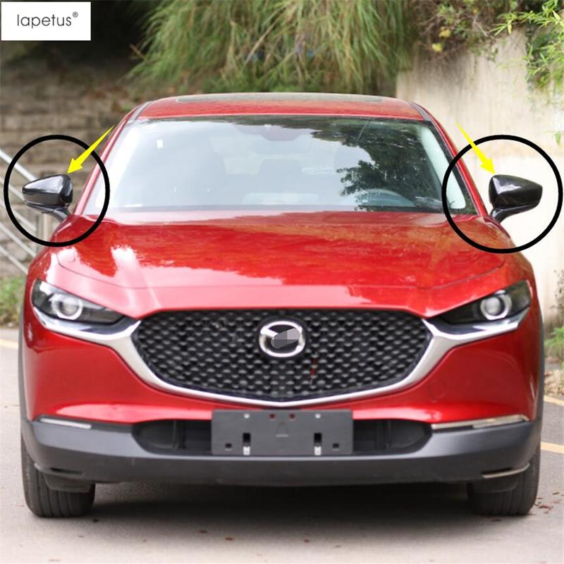 For Mazda CX30 CX-30  - 2025 Car Rearview Mirror Side Wing Cap Decoration Cover Trim Carbon Fiber Exterior Accessories