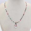 Santa Snowflake Seed Bead Necklace with Alloy Pendant