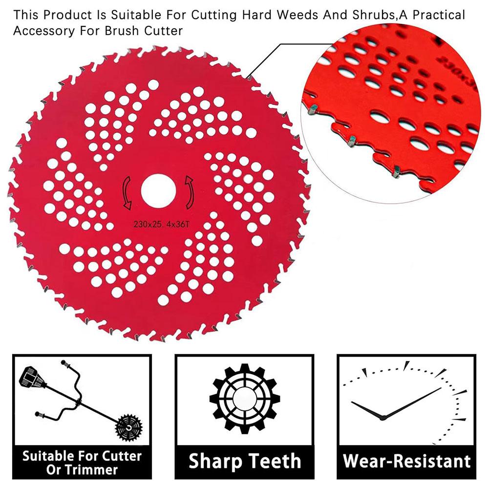 36tooth Carbide Tipped Blades for Brush Cutter Weed Eater Trimmer Compatible with Lawn Care Farmland Roadside Maintenance