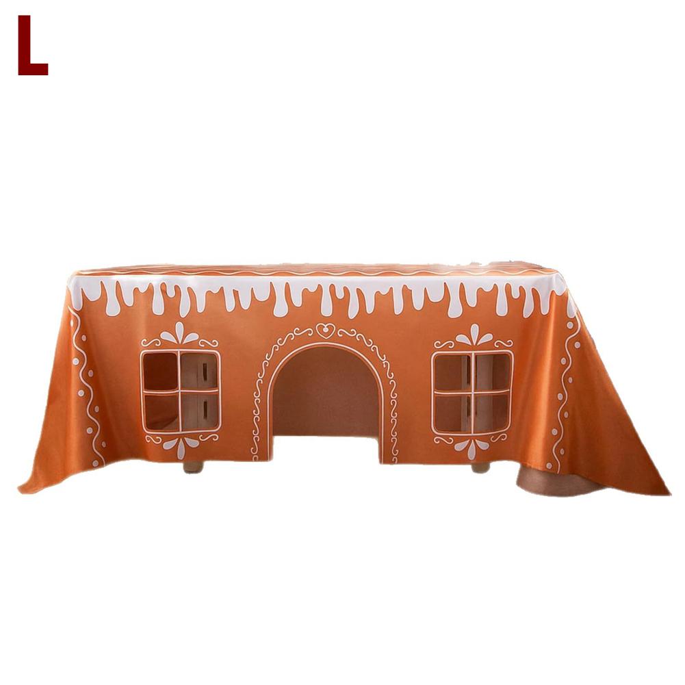 2026 Christmas Spiced Cake House Tablecloth Merry Christmas Decorations or Home 2026 Xmas Table Cover Happy New Year Gifts