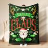 Christmas Flannel Blanket Santa Claus Puppy Soft Milu Deer, Warm Throw Blanket Winter New Year Gift For Kids, Couch Sofa Decor
