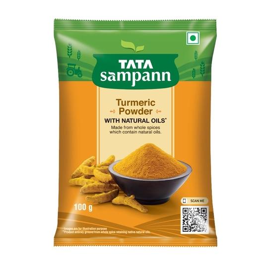 Порошок куркумы Tata Sampann с натуральными маслами, 100 г, порошок Haldi pack of 1