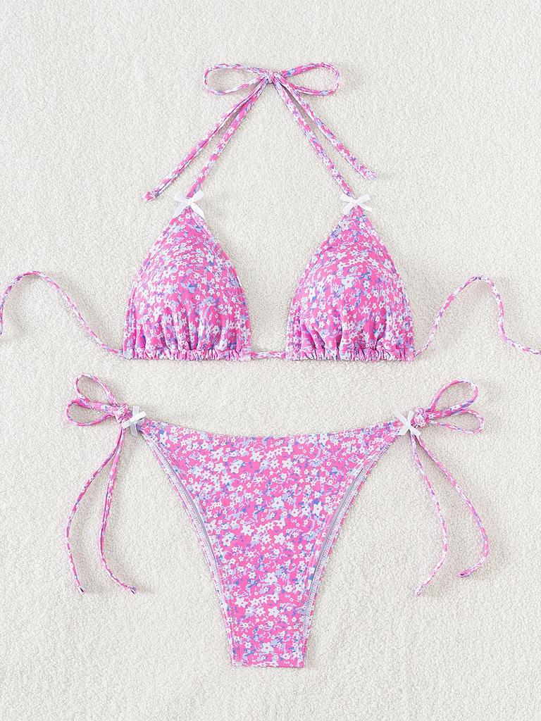 Sexy Zweiteiliger Bikini-Badeanzug mit Dreiecks-Cup-Print, Elegant und Bequem für den Sommerurlaub