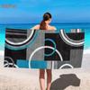 Minimalist Abstract Beach Towel in Earthy Color Scheme This Modern Geometric Style Towel Is Made of Soft Ultra-fine Fiber Fabric
