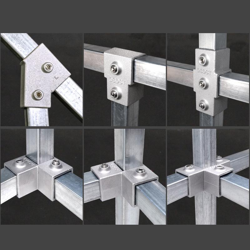 20x20mm Čtvercová trubka Třícestný 25x25mm 30x30mm Hliníková slitina Koleno Spojka Příslušenství Pevný spoj trubky