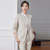 Women's Business Casual Blazer & Wide-Leg Pants Suit Set