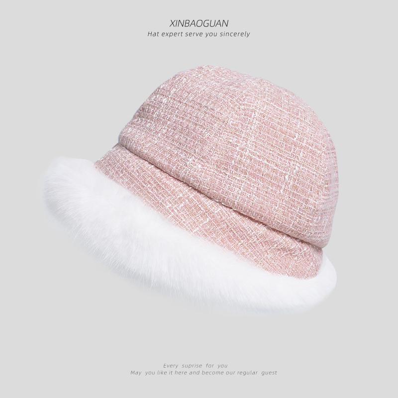 2023 Fluffy Bucket Hat Women Winter Warm Thicken Cold Protection Fisherman Cap High Quality Plush Thieken Fashion Ladies Panama Hat